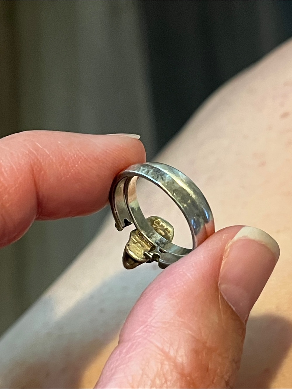 Sterling Skull & Bone Wedding Set 💀☠️ OOAK engagement and wedding rings - Picture 8 of 16